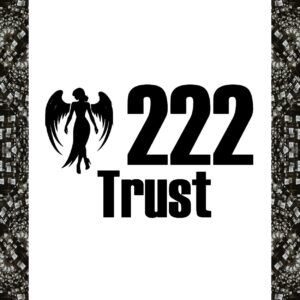 222: Trust エンジェルナンバー ウォールステッカー 30cm 転写タイプ 黒背景白文字 Celestial Echo