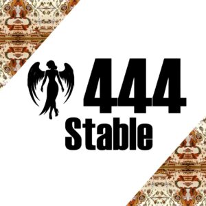 エンジェルナンバー 444 Stable 30cm ウォールステッカー 転写式 黒 白 スピリチュアル 壁飾り