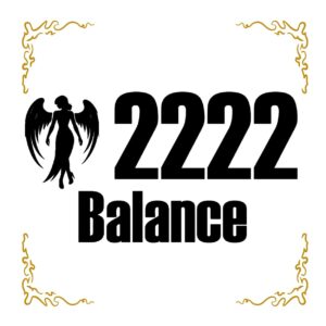 エンジェルナンバー 2222 Balance ウォールステッカー 30cm 転写タイプ 黒背景白文字 スピリチュアル インテリア