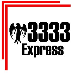 エンジェルナンバー 3333 Express 30cm ウォールステッカー 転写式 黒 白 スピリチュアル 壁飾り